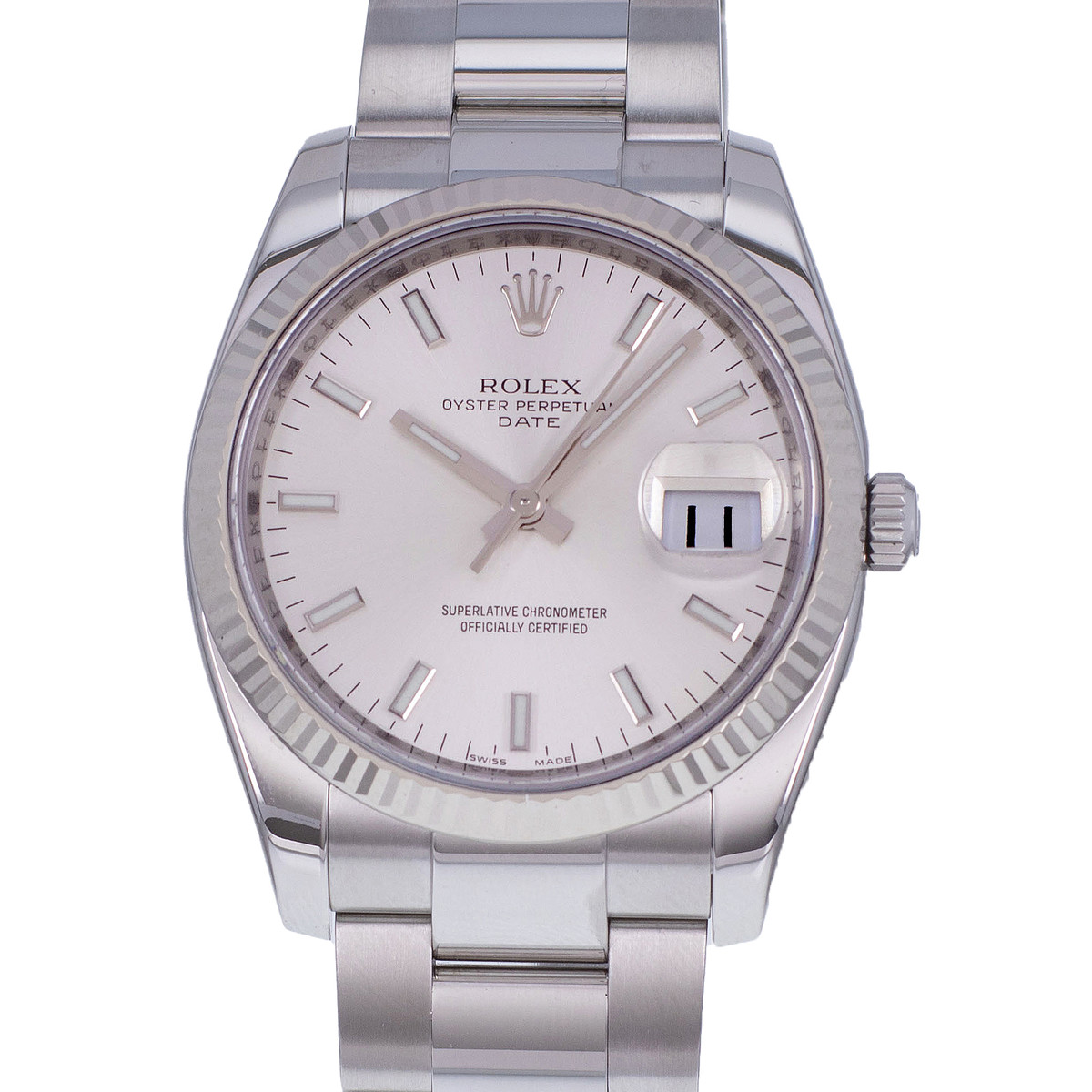 Montre d'occasion ROLEX Date mixte mouvement automatique certifié (cosc) bracelet acier - vue D1