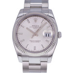 Montre d'occasion ROLEX Date mixte mouvement automatique certifié (cosc) bracelet acier - vue D1