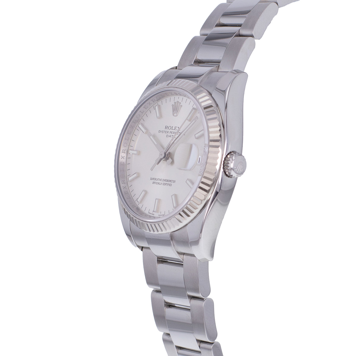 Montre d'occasion ROLEX Date mixte mouvement automatique certifié (cosc) bracelet acier - vue D2