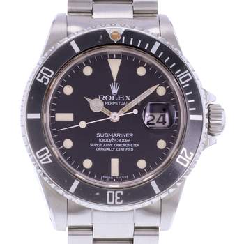 Montre d'occasion ROLEX Submariner Date Vintage homme mouvement automatique certifié (cosc) bracelet acier