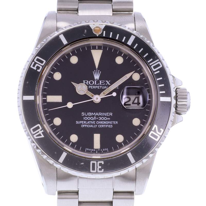Montre d'occasion ROLEX Submariner Date Vintage homme mouvement automatique certifié (cosc) bracelet acier - vue D1