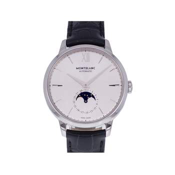 Montre d'occasion MONT BLANC Heritage Spirit Moonphase homme automatique bracelet cuir d'origine
