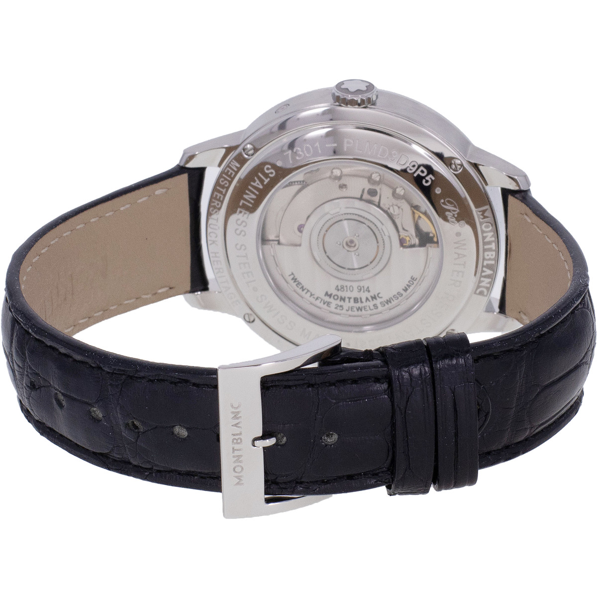 Montre d'occasion MONT BLANC Heritage Spirit Moonphase homme automatique bracelet cuir d'origine - vue 3