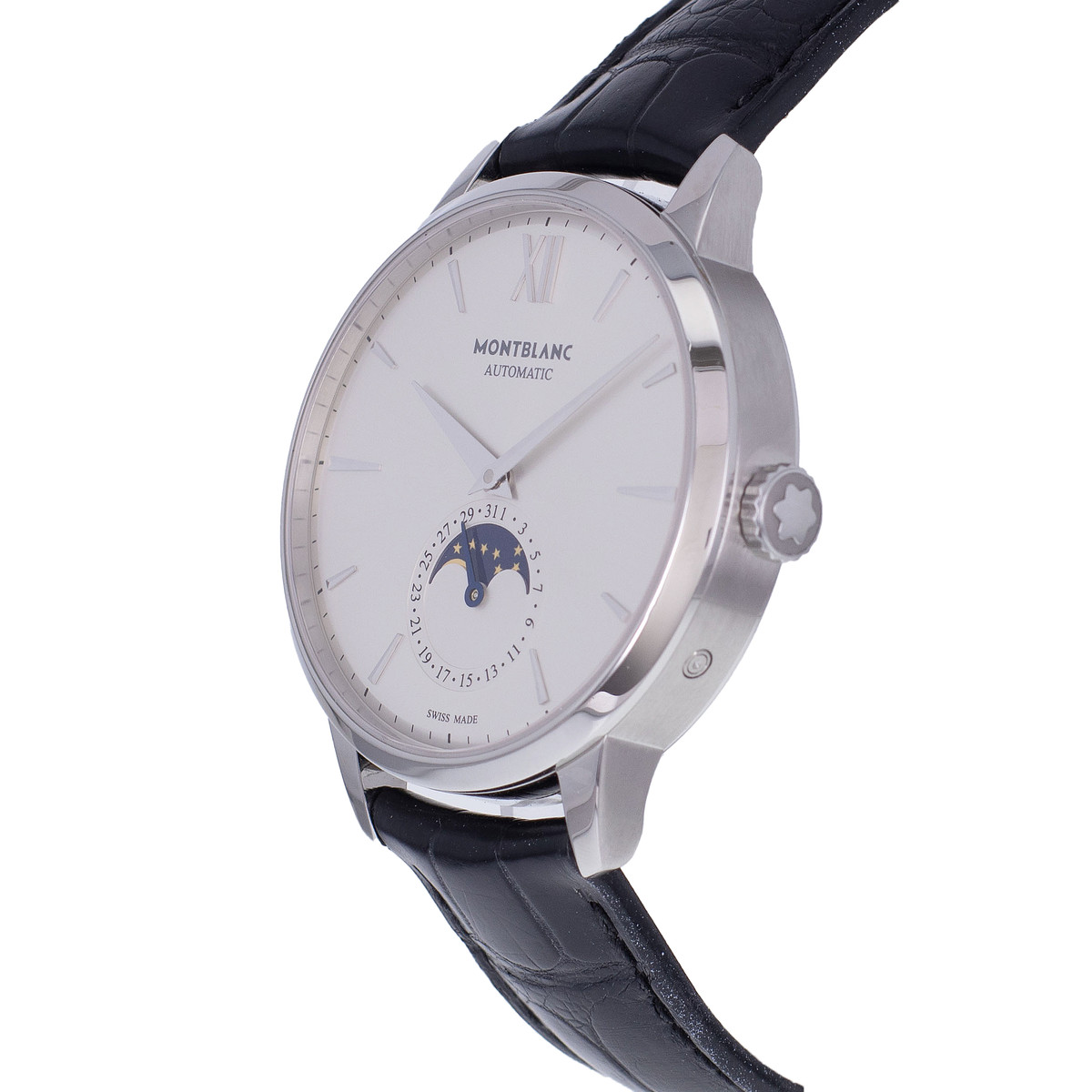 Montre d'occasion MONT BLANC Heritage Spirit Moonphase homme automatique bracelet cuir d'origine - vue D2