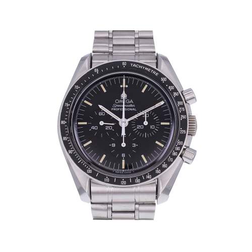 Pre-owned OMEGA Speedmaster Moonwatch Men's Mechanical Watch with Steel Bracelet
