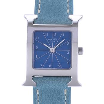 Pre-owned HERMES Heure H Women's Quartz Watch with Cresus Leather Strap