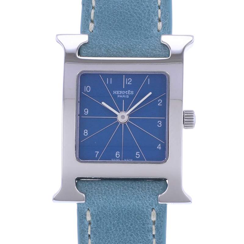 Montre d'occasion HERMES Heure H femme quartz bracelet cuir cresus - vue D1