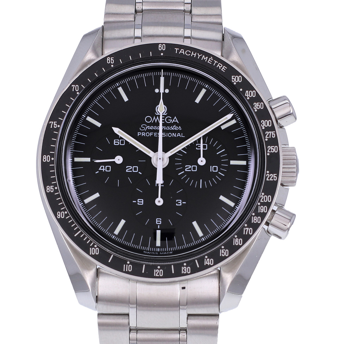 Montre d'occasion OMEGA Speedmaster Moonwatch homme mécanique bracelet acier - vue D1