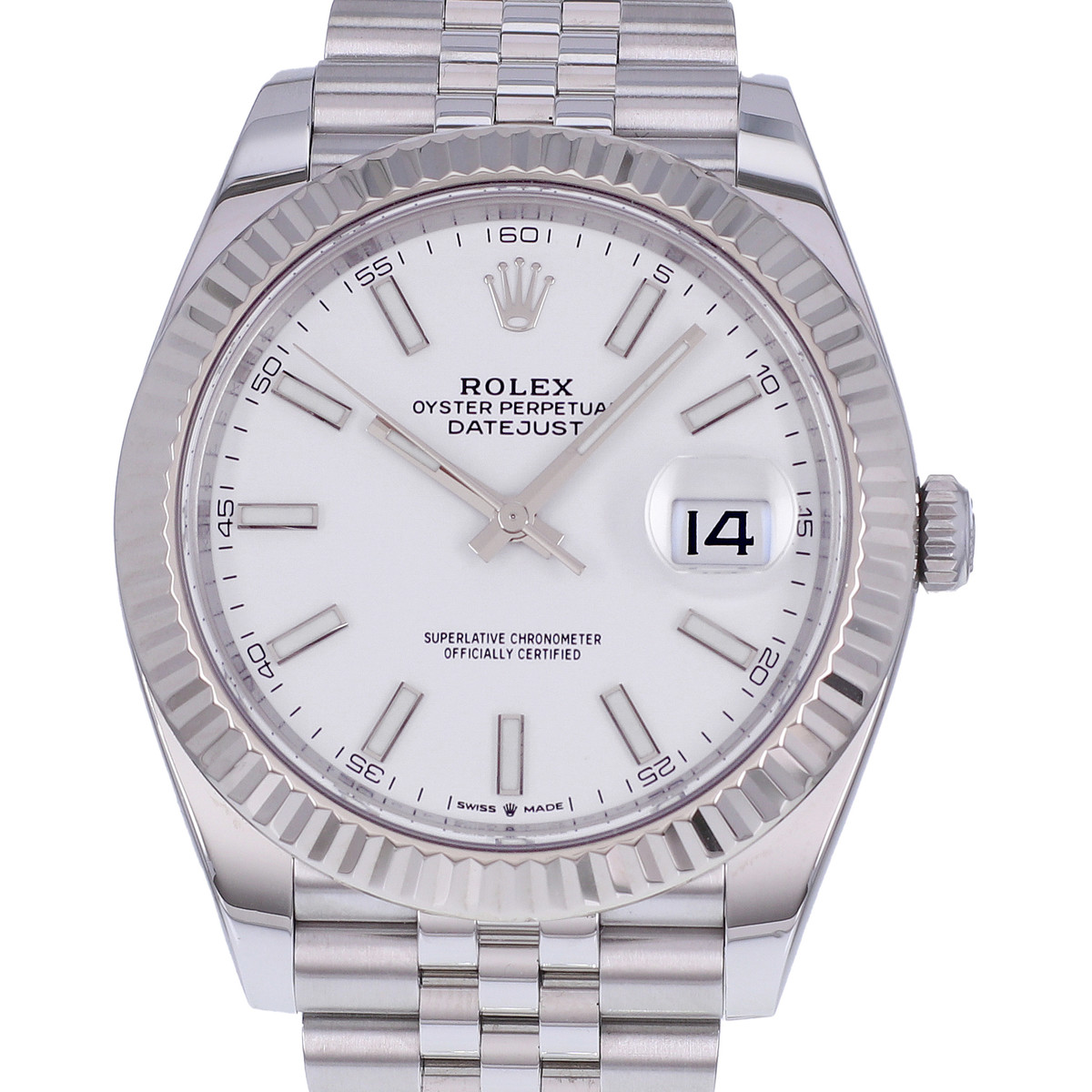 Montre d'occasion ROLEX DateJust 41 homme mouvement automatique certifié (cosc) bracelet acier - vue D1