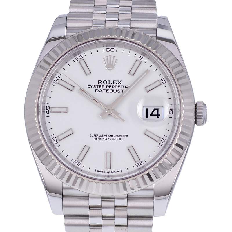 Montre d'occasion ROLEX DateJust 41 homme mouvement automatique certifié (cosc) bracelet acier - vue D1