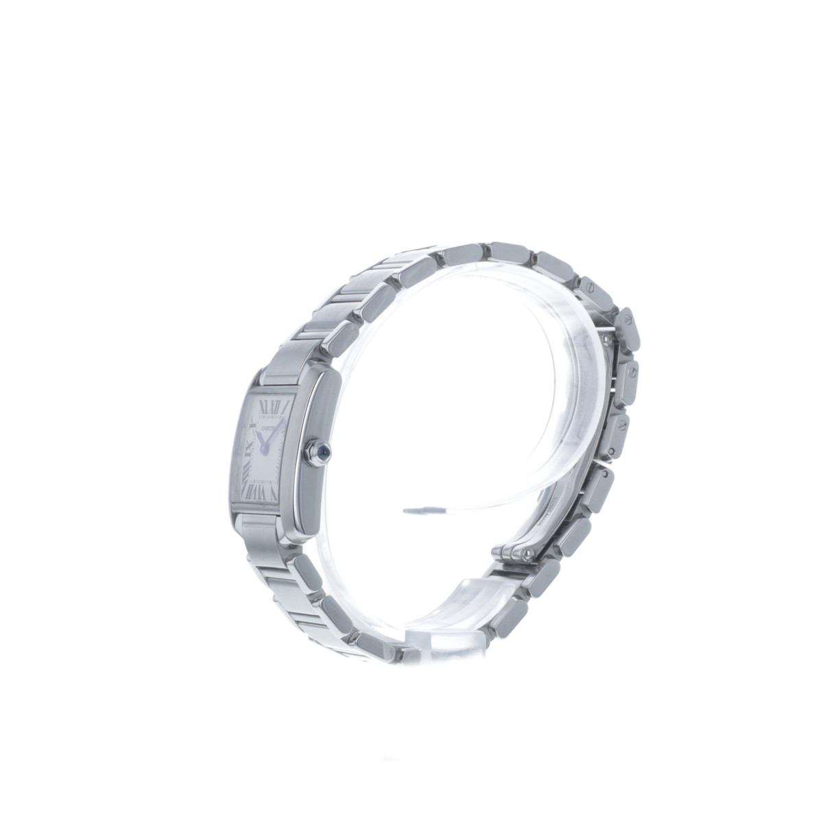 Montre d'occasion CARTIER Tank Française 20mm femme quartz bracelet acier - vue D2