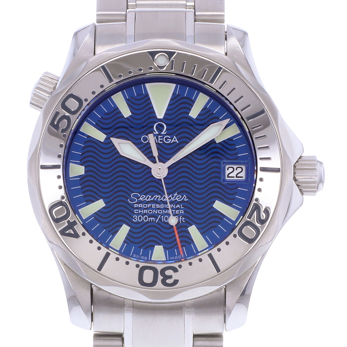 Montre d'occasion OMEGA Seamaster 300 Medium homme mouvement automatique certifié (cosc) bracelet acier - vue D1