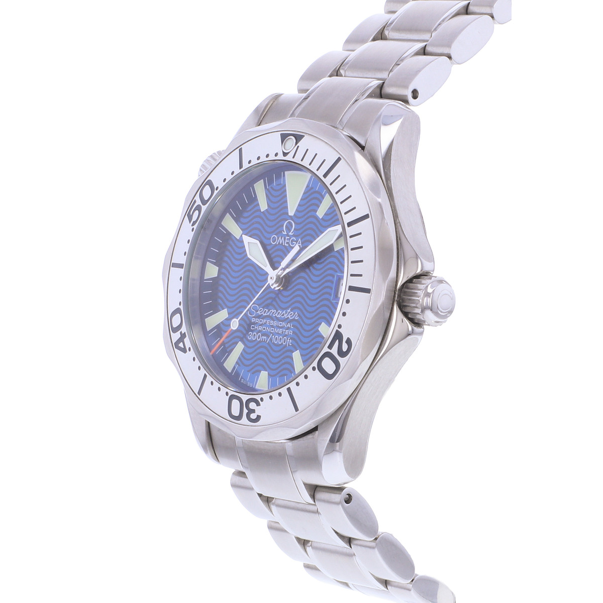 Montre d'occasion OMEGA Seamaster 300 Medium homme mouvement automatique certifié (cosc) bracelet acier - vue D2