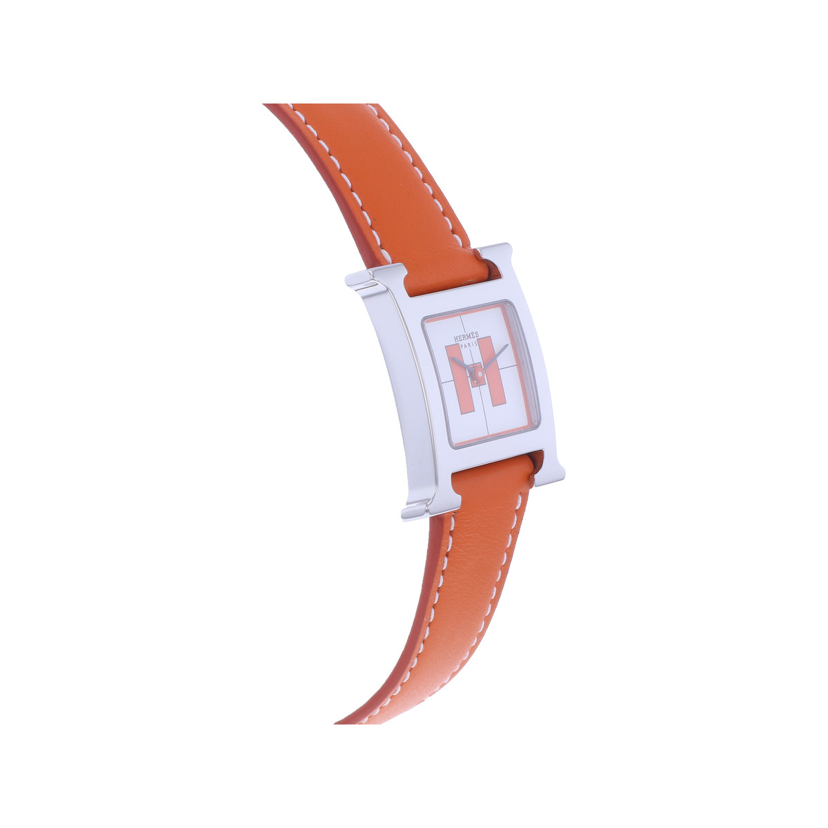 Montre d'occasion HERMES Heure H femme quartz bracelet cuir cresus - vue 2