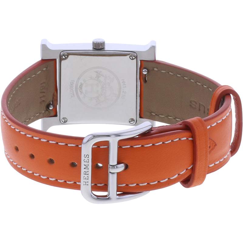 Montre d'occasion HERMES Heure H femme quartz bracelet cuir cresus - vue 3