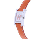 Montre d'occasion HERMES Heure H femme quartz bracelet cuir cresus - vue D2