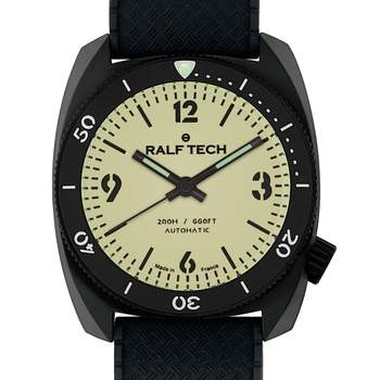 Montre d'occasion RALF TECH WRB Black Full Lume homme automatique bracelet caoutchouc