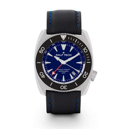 Tweedehands RALF TECH WRV 1977 Gmt Ocean herenhorloge, automatisch, met originele leren band