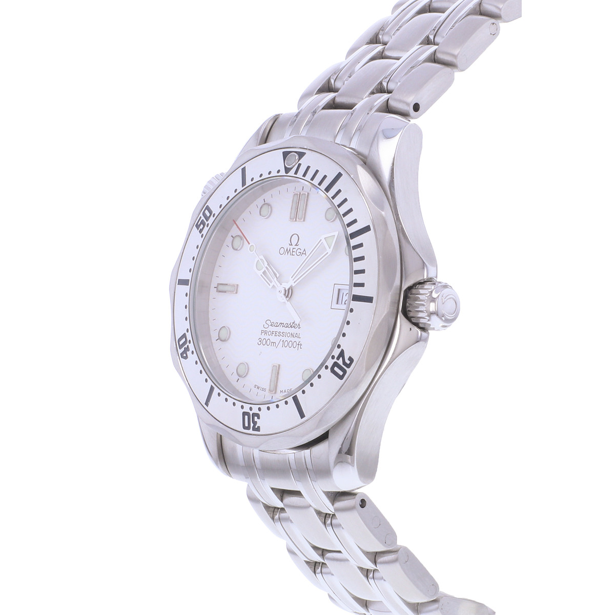 Montre d'occasion OMEGA Seamaster 300 Medium homme quartz bracelet acier - vue D2