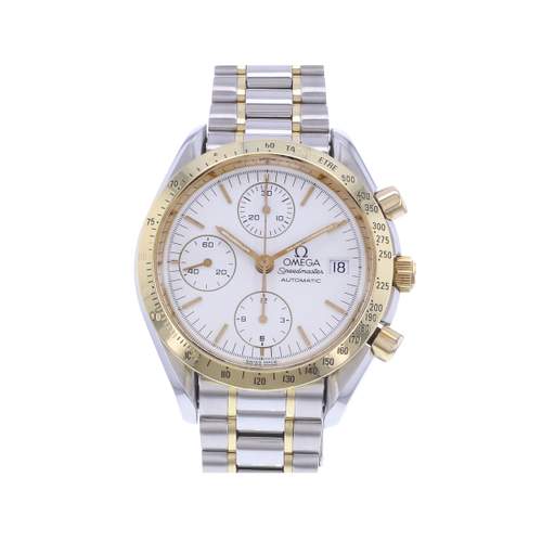 Montre d'occasion OMEGA Speedmaster Date homme automatique bracelet or jaune 750/000 et acier