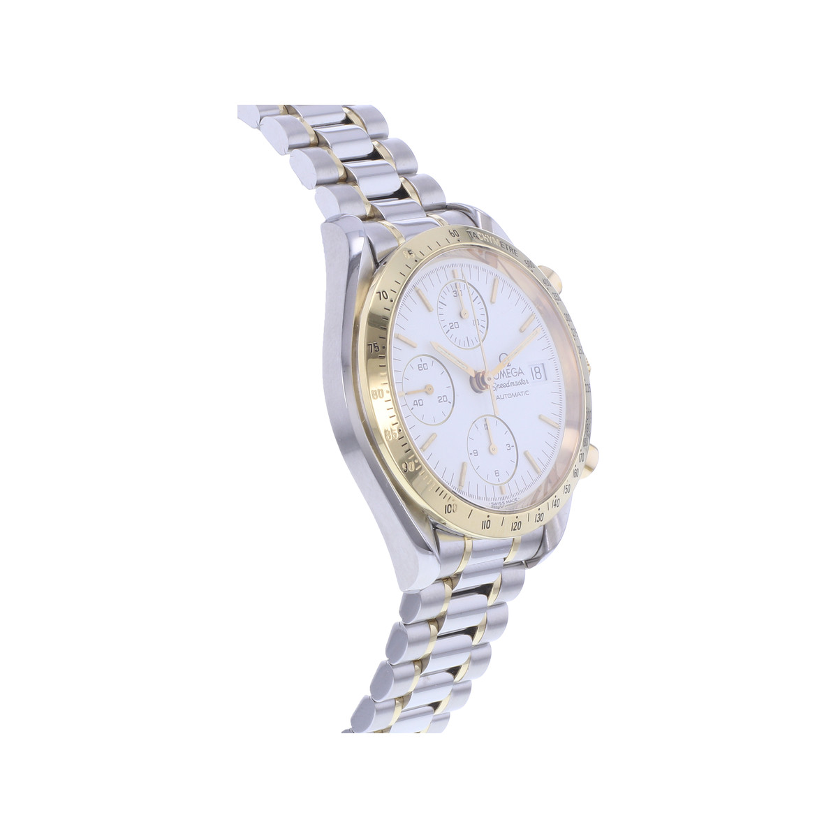 Montre d'occasion OMEGA Speedmaster Date homme automatique bracelet or jaune 750/000 et acier - vue 2