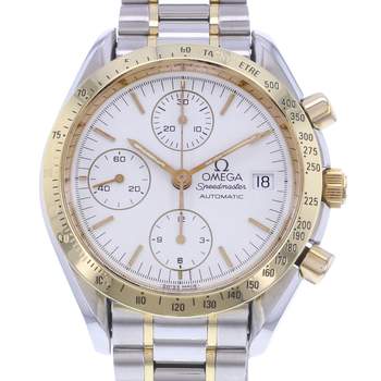 Montre d'occasion OMEGA Speedmaster Date homme automatique bracelet or jaune 750/000 et acier