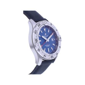 Montre d'occasion BREITLING Avenger Gmt homme mouvement automatique certifié (cosc) bracelet cuir d'origine