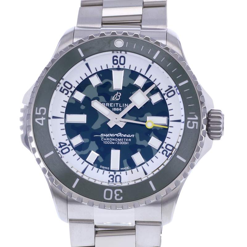Montre d'occasion BREITLING SuperOcean Super Diver 46 homme mouvement automatique certifié (cosc) bracelet titane - vue D1