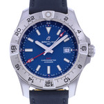 Montre d'occasion BREITLING Avenger Gmt homme mouvement automatique certifié (cosc) bracelet cuir d'origine - vue D1