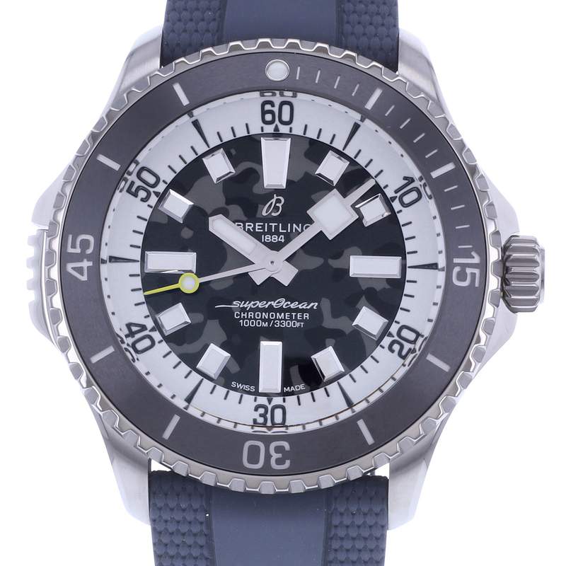 Montre d'occasion BREITLING SuperOcean Super Diver 46 homme mouvement automatique certifié (cosc) bracelet caoutchouc - vue D1