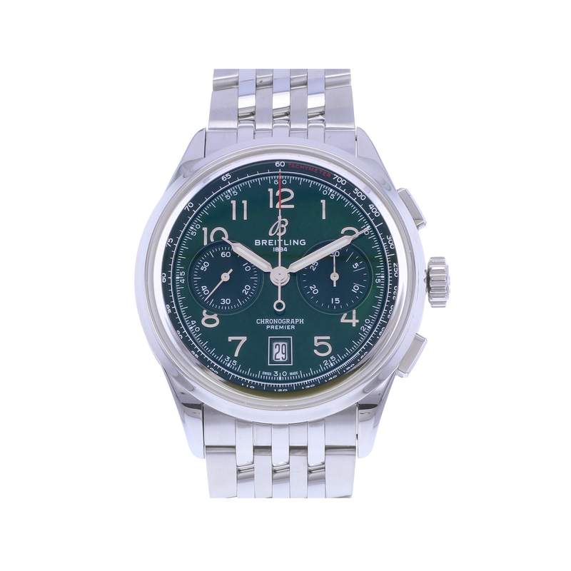 Montre d'occasion BREITLING Premier B01 Chronograph 42 homme mouvement automatique certifié (cosc) bracelet acier - vue 1