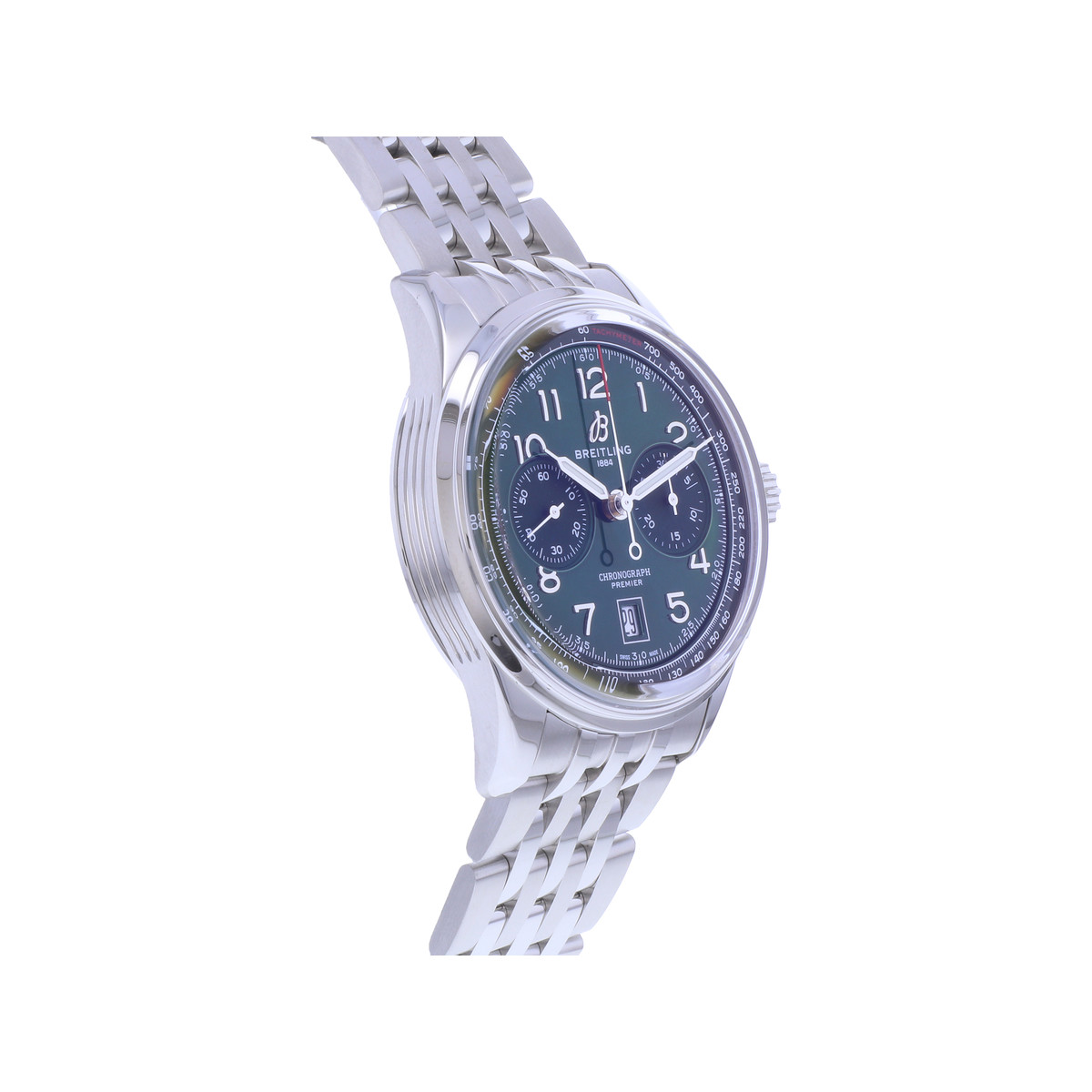 Montre d'occasion BREITLING Premier B01 Chronograph 42 homme mouvement automatique certifié (cosc) bracelet acier - vue 2