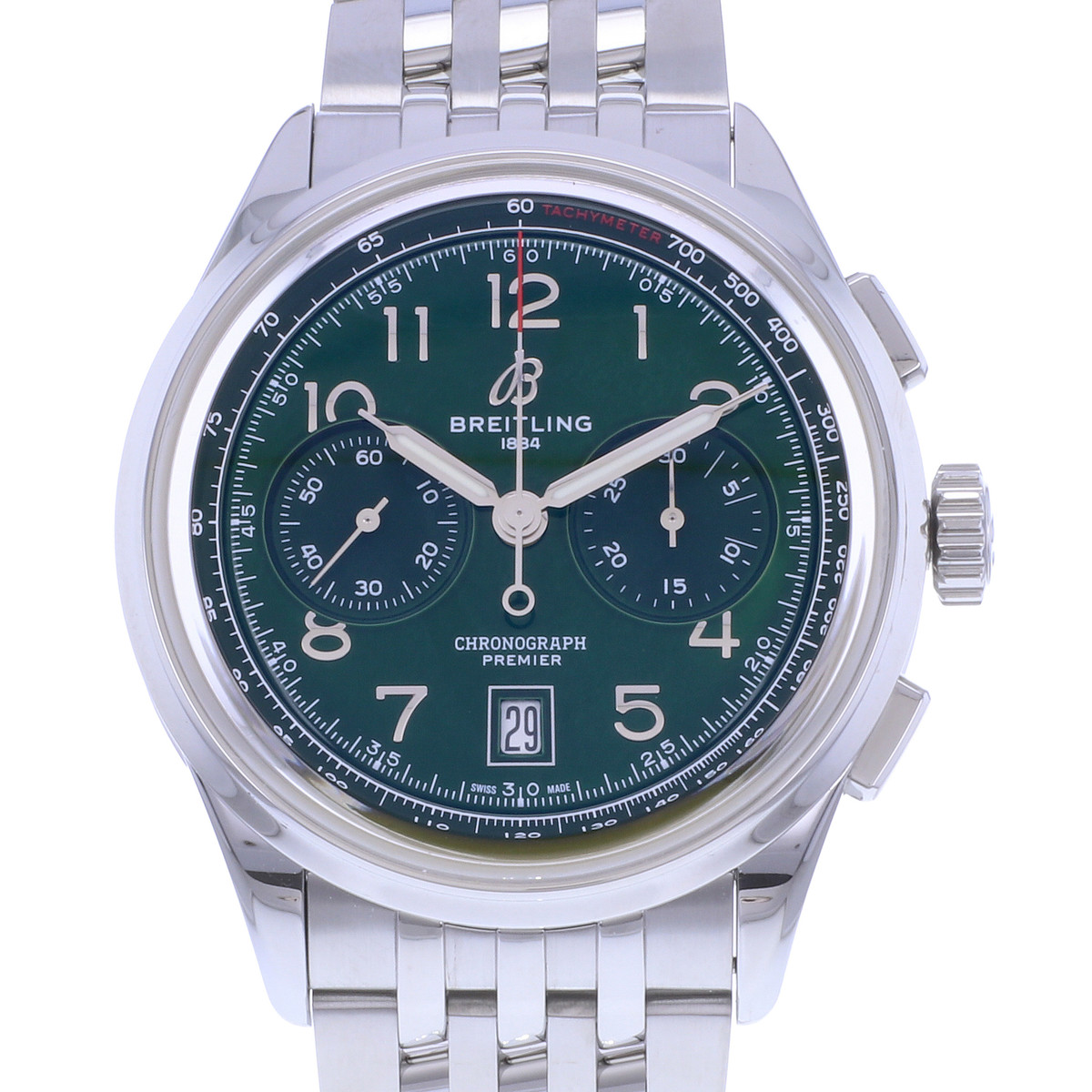 Montre d'occasion BREITLING Premier B01 Chronograph 42 homme mouvement automatique certifié (cosc) bracelet acier - vue D1