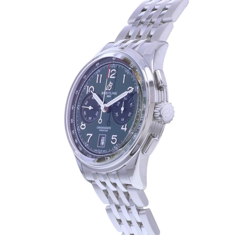 Montre d'occasion BREITLING Premier B01 Chronograph 42 homme mouvement automatique certifié (cosc) bracelet acier - vue D2