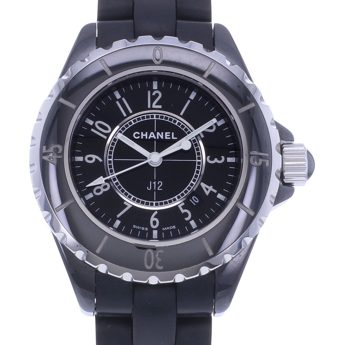 Montre d'occasion CHANEL J12 33 mm femme quartz bracelet caoutchouc - vue D1