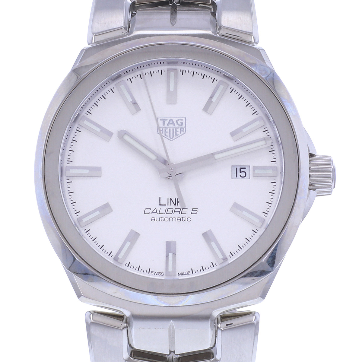 Montre d'occasion TAG HEUER Link Calibre 5 homme automatique bracelet acier - vue D1