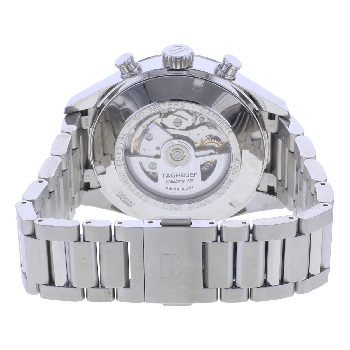 Montre d'occasion TAG HEUER Carrera Chronographe Calibre 16 homme automatique bracelet acier - vue 3