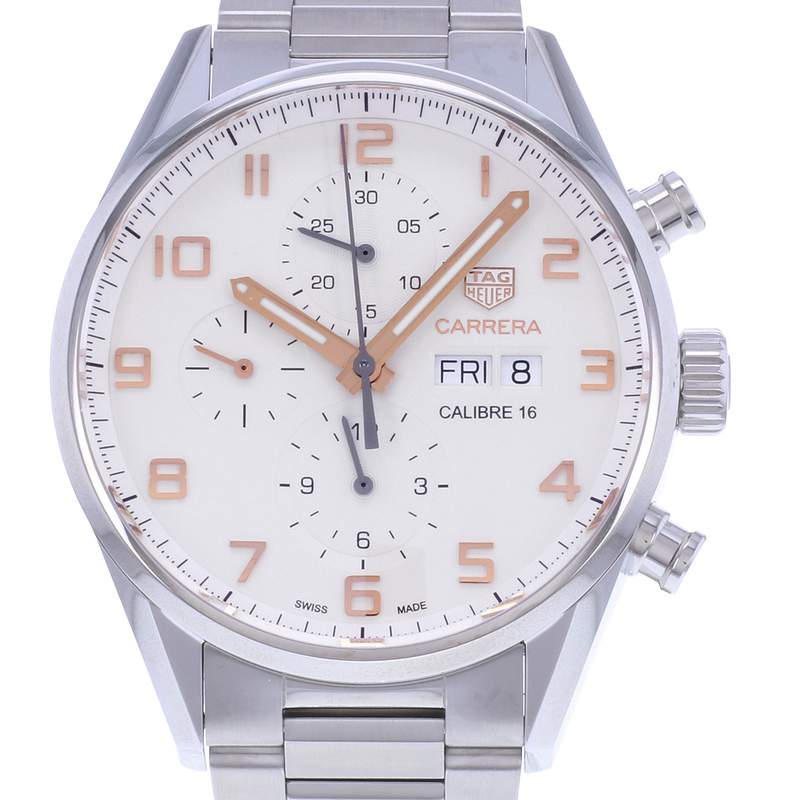 Montre d'occasion TAG HEUER Carrera Chronographe Calibre 16 homme automatique bracelet acier - vue D1