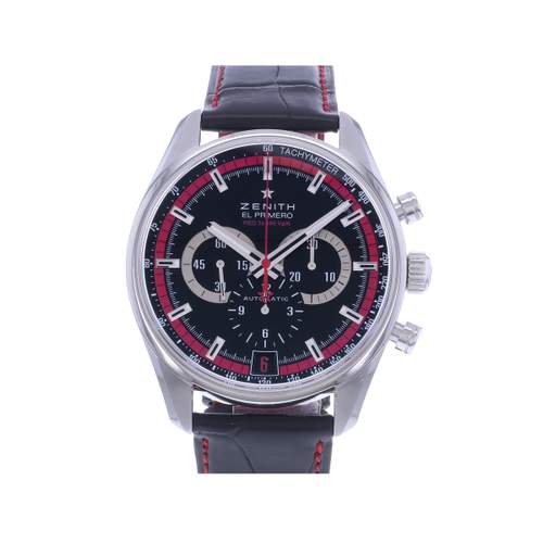 Montre d'occasion ZENITH El Primero 36000 Vph homme automatique bracelet cuir
