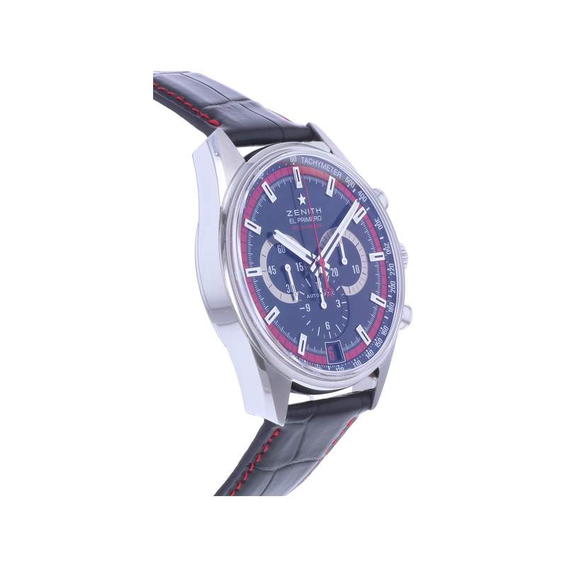 Montre d'occasion ZENITH El Primero 36000 Vph homme automatique bracelet cuir - vue 2