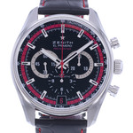 Montre d'occasion ZENITH El Primero 36000 Vph homme automatique bracelet cuir - vue D1