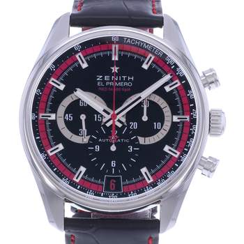 Montre d'occasion ZENITH El Primero 36000 Vph homme automatique bracelet cuir