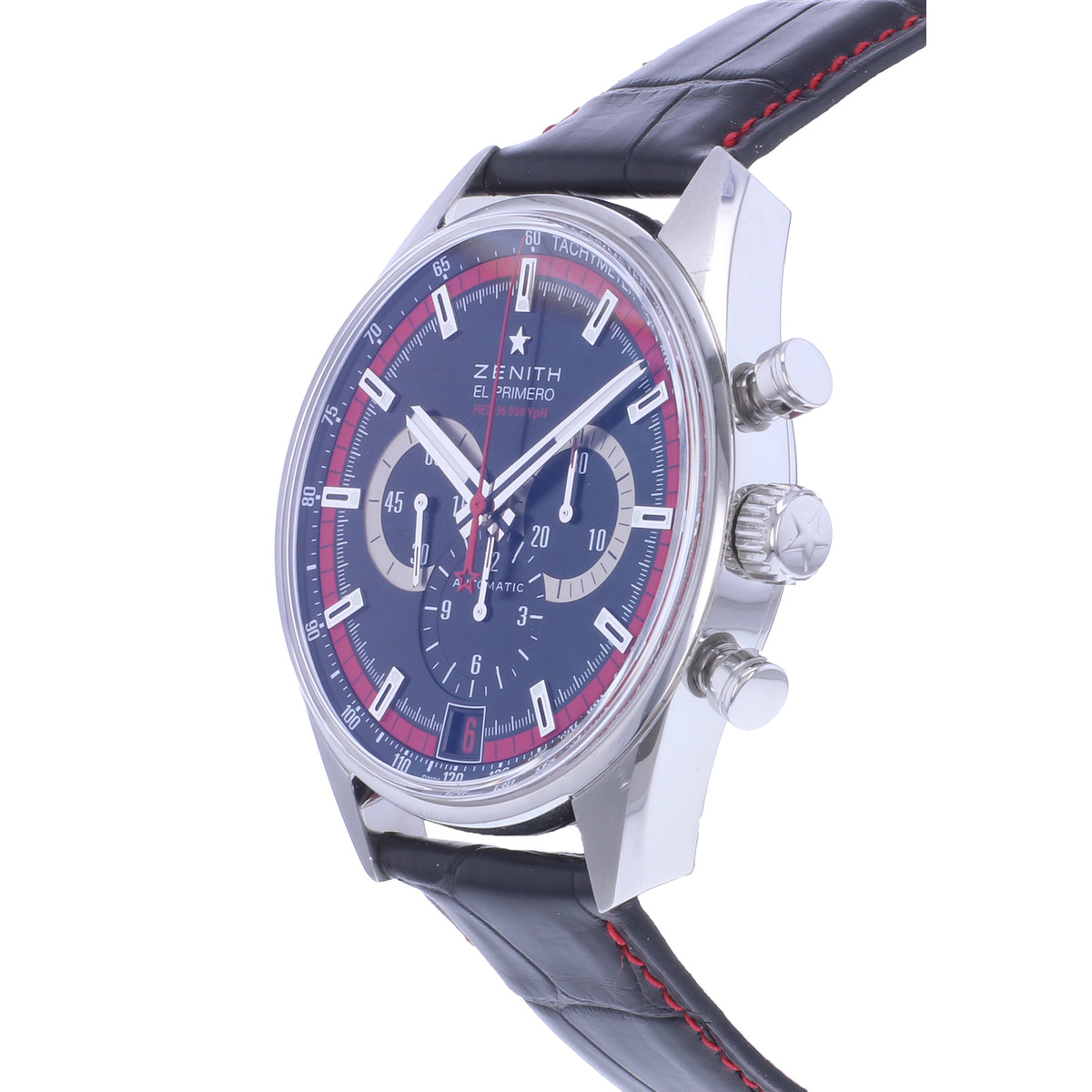 Montre d'occasion ZENITH El Primero 36000 Vph homme automatique bracelet cuir - vue D2
