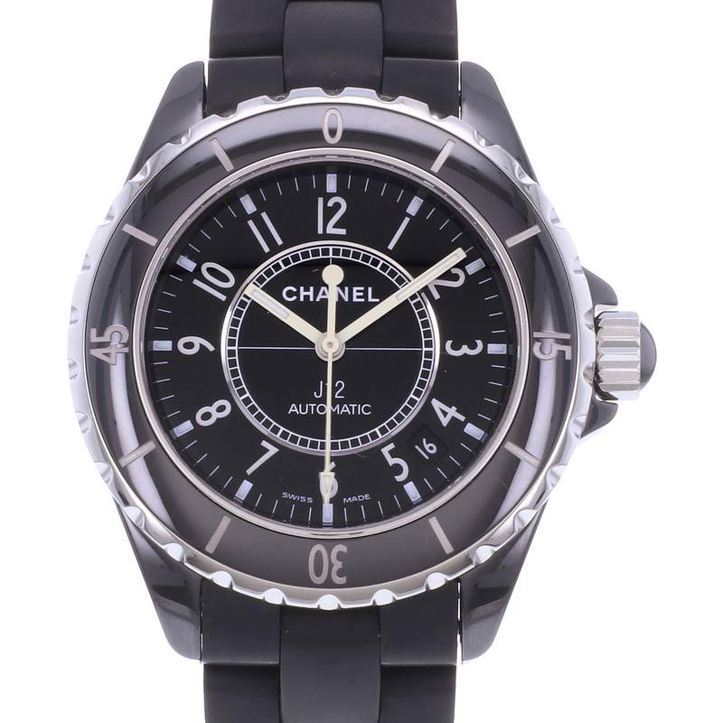 Montre d'occasion CHANEL J12 38 mm femme automatique bracelet caoutchouc - vue D1