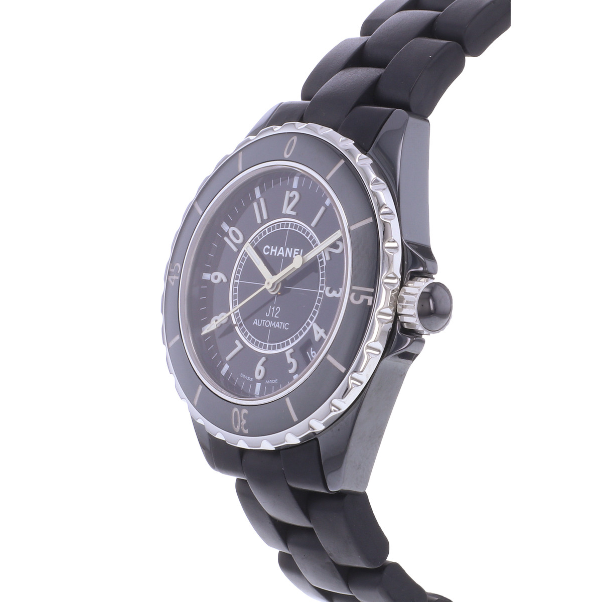 Montre d'occasion CHANEL J12 38 mm femme automatique bracelet caoutchouc - vue D2