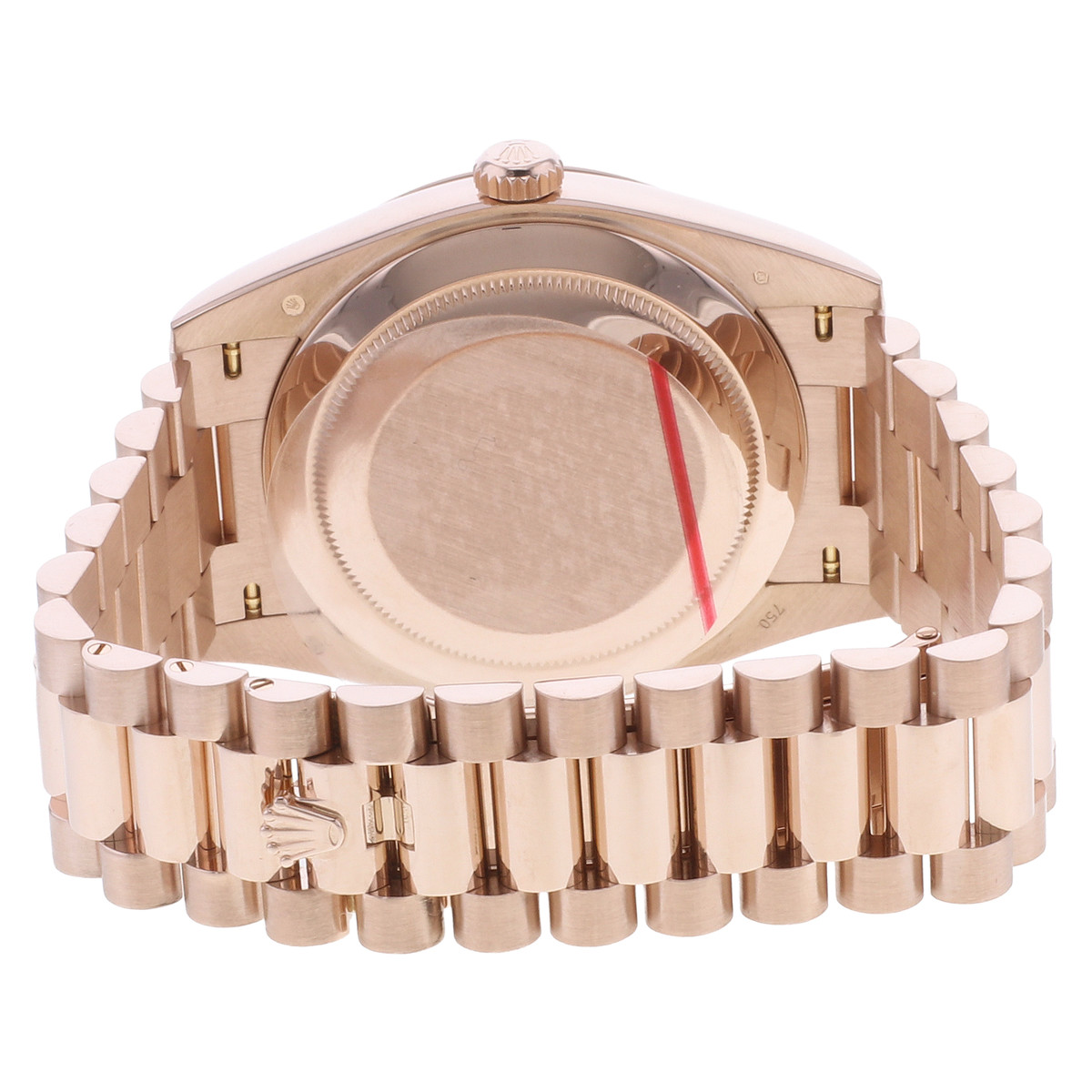 Montre d'occasion ROLEX Day-Date II homme mouvement automatique certifié (cosc) bracelet or rose 750/000 - vue 3