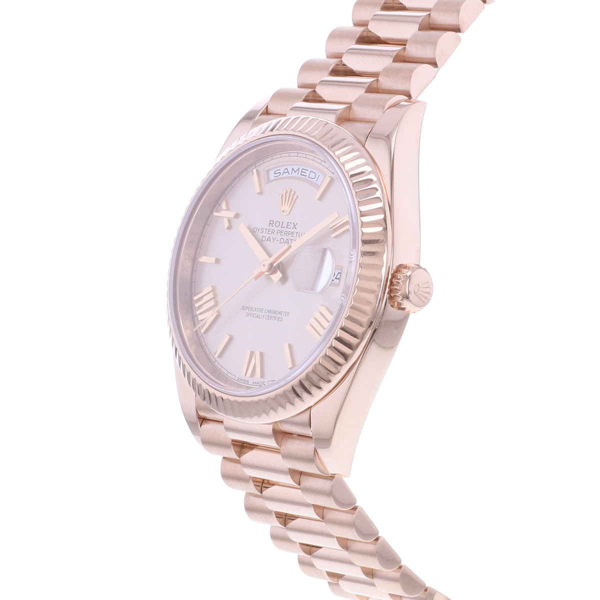 Montre d'occasion ROLEX Day-Date II homme mouvement automatique certifié (cosc) bracelet or rose 750/000 - vue D2