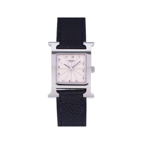 Montre d'occasion HERMES Heure H femme quartz bracelet cuir d'origine
