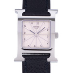 Montre d'occasion HERMES Heure H femme quartz bracelet cuir d'origine - vue D1