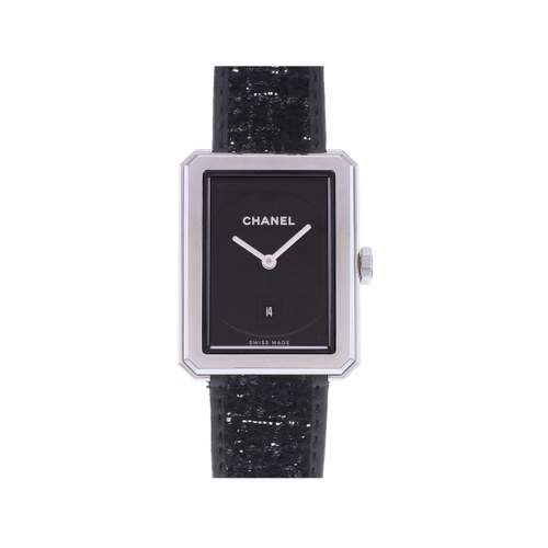 Pre-owned CHANEL Boy-Friend Medium Women's Quartz Watch with Original Leather Strap